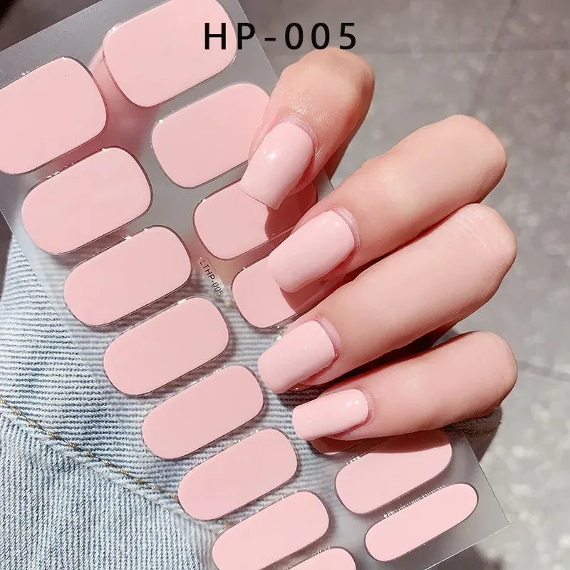 Black White French Gel Nail Wraps Sticker Semi-Cured Glitter Powder French Gel Nail Strips Long-Lasting LED Lamp UV Gel Slider